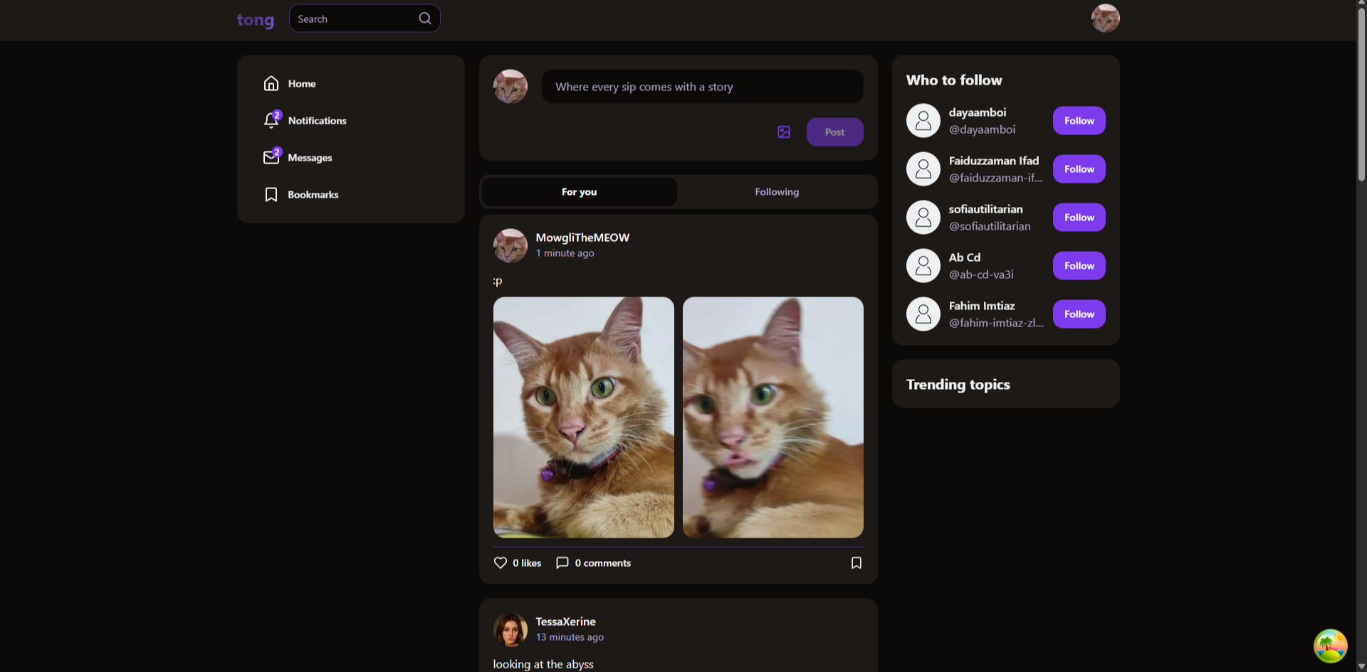 Tong - The Social Media Web App